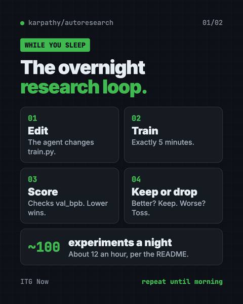First infographic from the Karpathy autoresearch guide