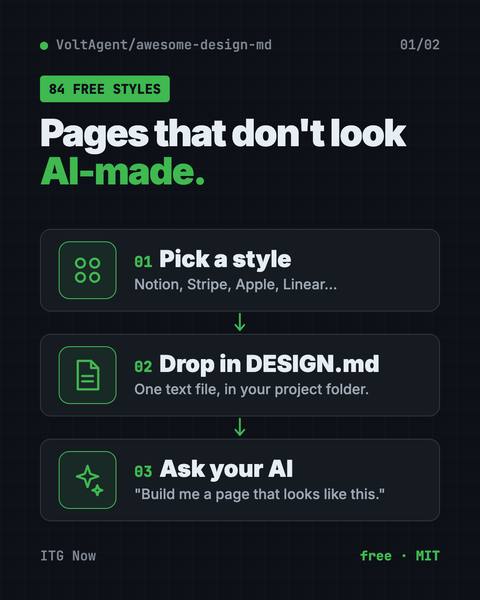 First infographic from the Awesome DESIGN.md guide