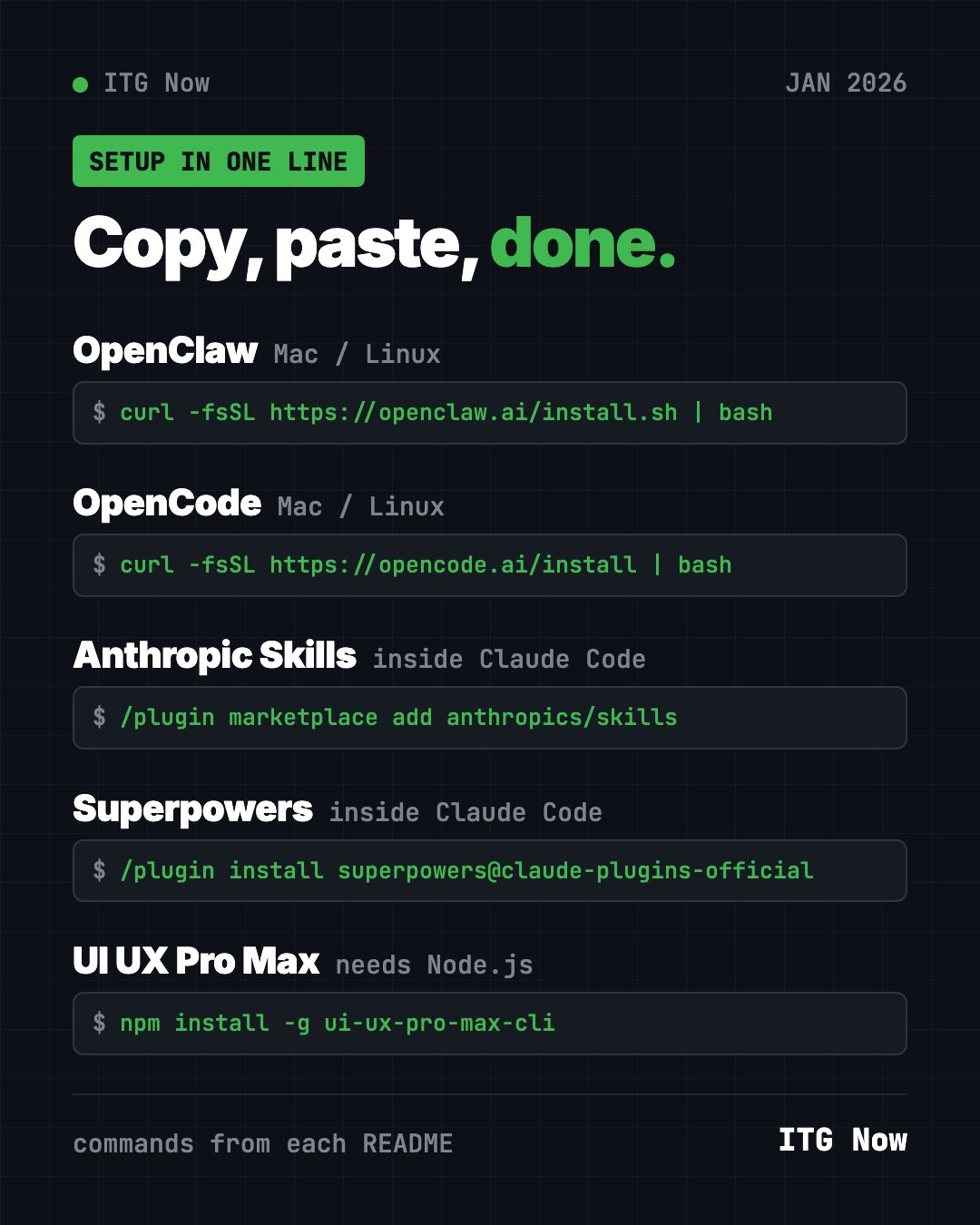 Copy, paste, done: the one-line setup for each of the best GitHub repos January 2026 brought, from OpenClaw to UI UX Pro Max